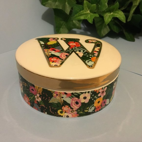 New MIA CHARRO Monogrammed Jewelry Box - "W" - Picture 2 of 7